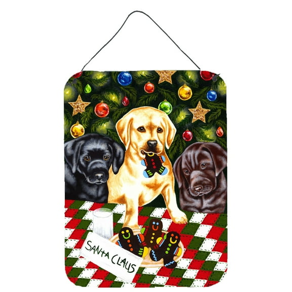 Carolines Treasures AMB1314DS1216 Santas Helpers in Christmas Stockings Labrador Wall or Door Hanging Prints 12x16