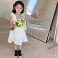 thumbnail image 3 of GYRATEDREAM Girl's Sleeveless Square Neck Tie Back Dress Ruffle Trim Dresses 1-7 Years, 3 of 10