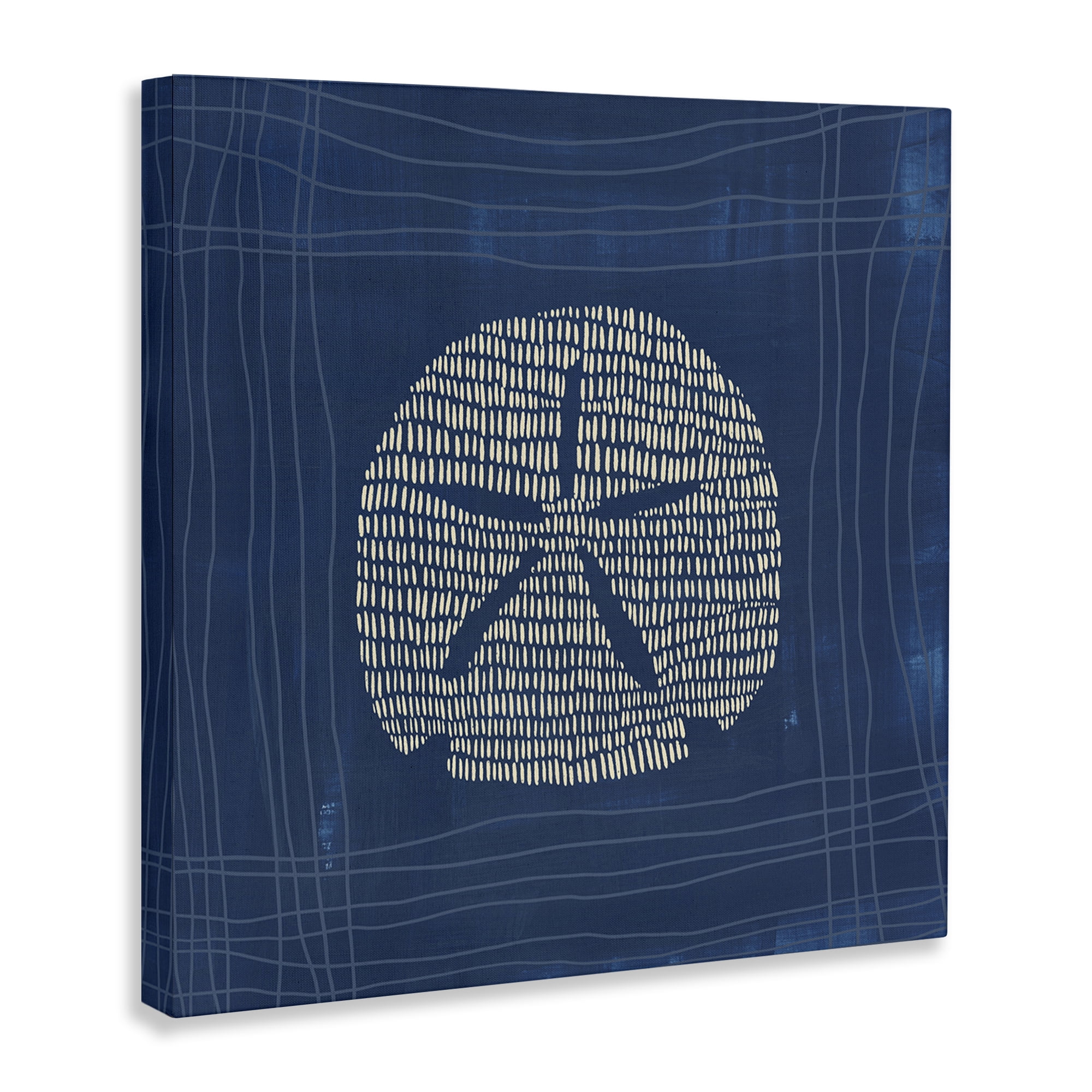 Stupell Industries Sand Dollar on Blue Coastal Painting Gallery Wrapped Canvas Art Print Wall Art, 30 x 30
