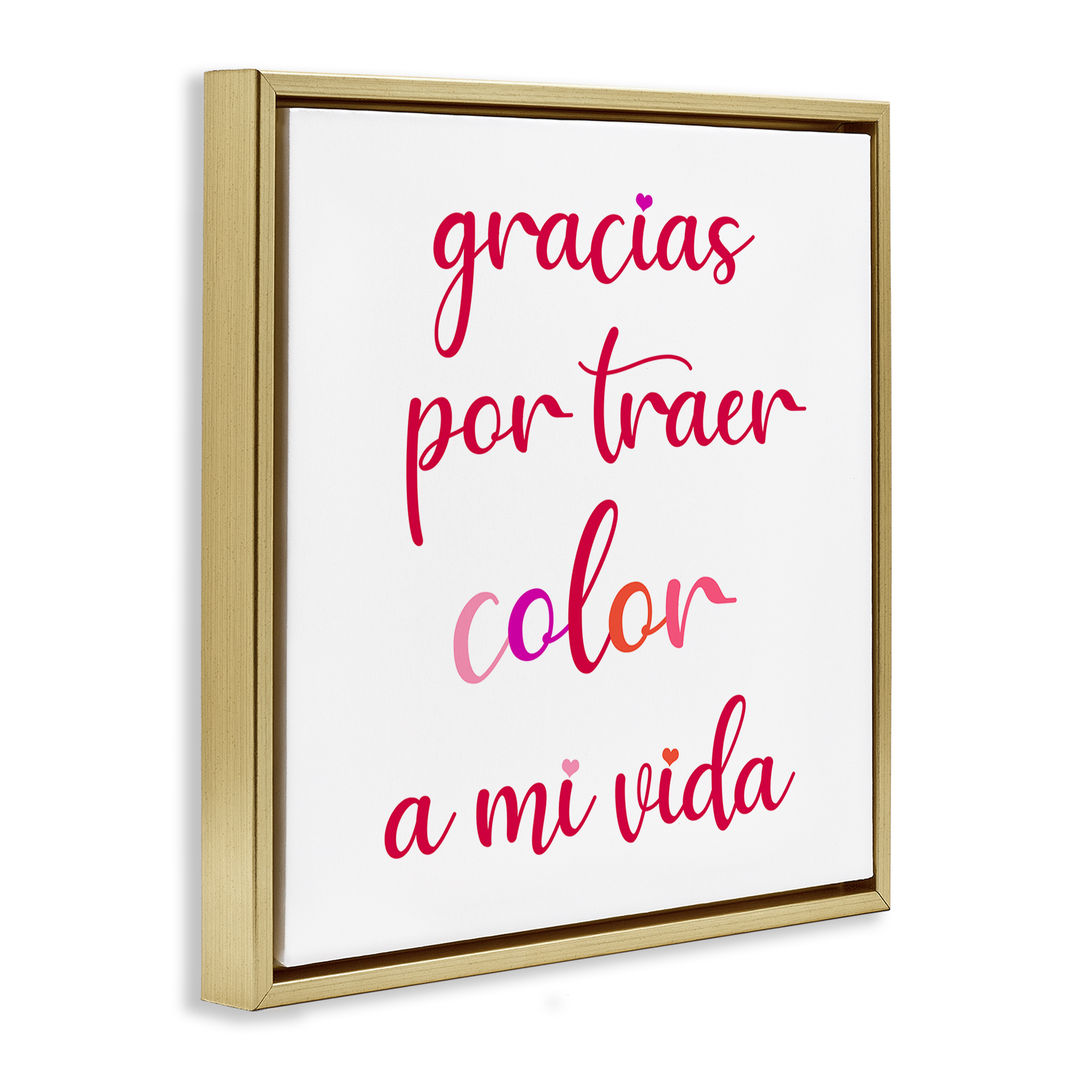 Stupell Industries Gracias por Traer Color Inspirational Quotes & Sayings Painting Gold Floater Framed Art Print Wall Art, 25 x 25