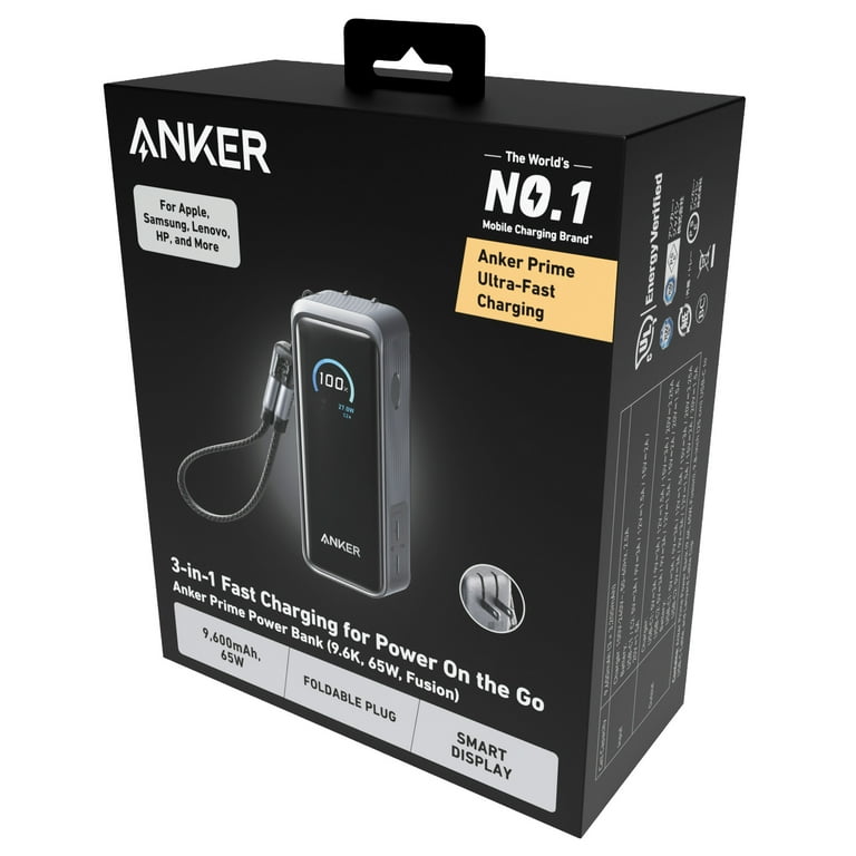 Anker Prime Power Bank (9,600mAh, 65W, Foldable Plug