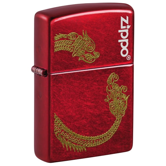 Zippo Lighter: Golden Dragon - Candy Apple Red 81633