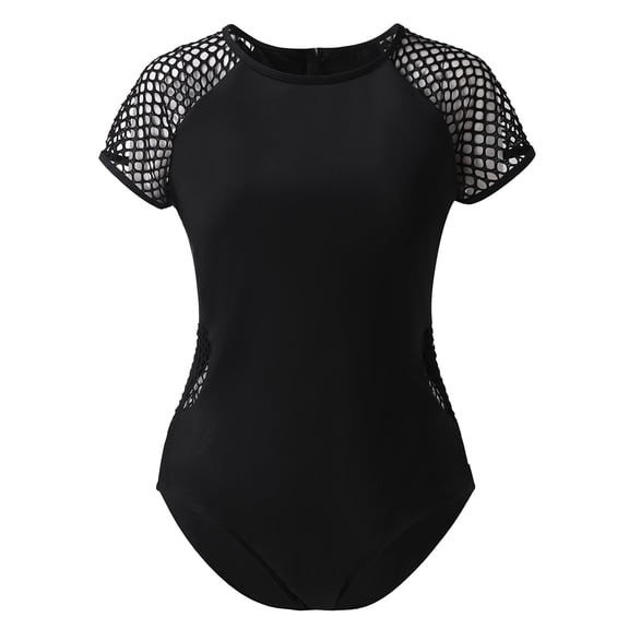 Vedolay Womens Plus Size Swimsuit Maternity Swimsuit V-Neck One Piece Swimsuit Ruffled Lace Up Monokini,Black XL