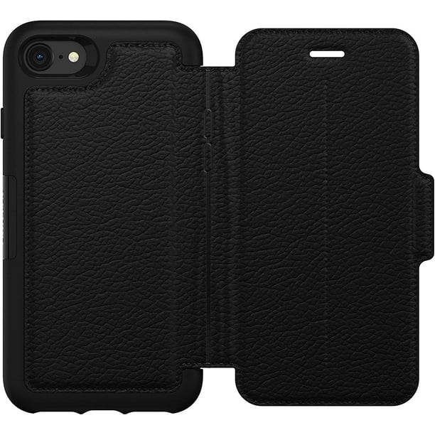 OtterBox Strada Series Leather Folio Case for iPhone SE (2020), 8 and 7, Shadow Black Walmart
