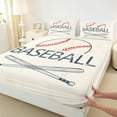 thumbnail image 3 of Homewish Cartoon Baseball Player Queen Sheet Sets, Vintage Sports Flat Sheet, Teens Kids Boys Girls Queen Fitted Sheet, Luxury Bedroom Decor, 4 Pieces, 3 of 7