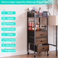 thumbnail image 4 of Carrito organizador de maquillaje HaPirm Rolling con 3 cajones y estantes, 4 of 9