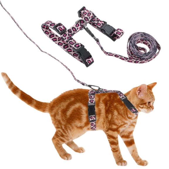 Unique Bargains Cat Harness and Leash Set Escape Proof for Cats Pink