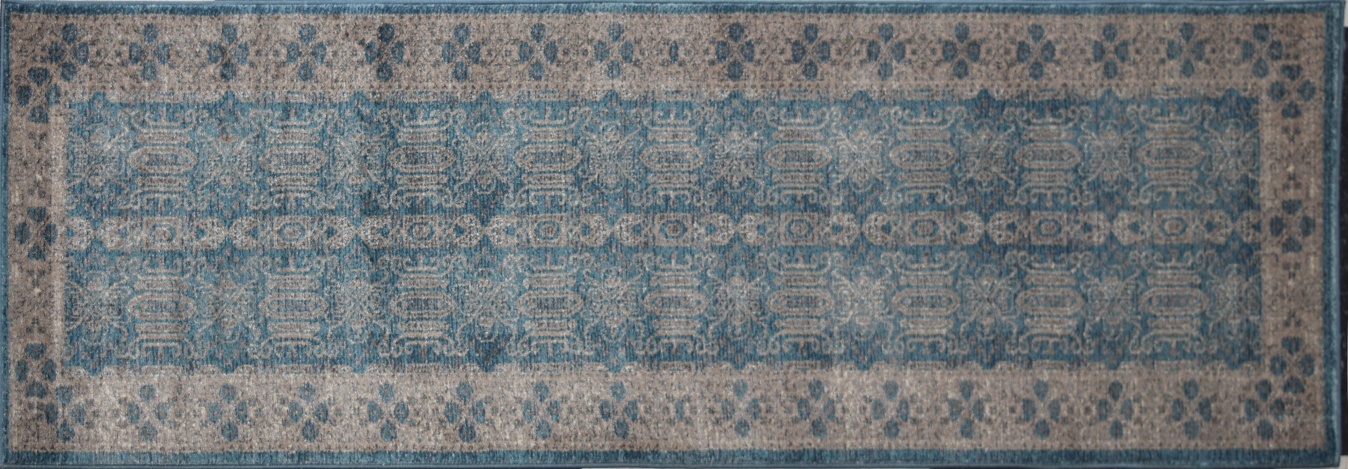 Rugs America Estelle Collection Seafoam Ivory ET150A Transitional Oriental Area Rug 4' x 5'7"