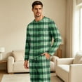 thumbnail image 5 of HAJWOH Men's Long Sleeve Plaid Pajama Set with Elastic Drawstring Waist Pants for Home Loungewear, 5 of 5