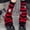 Red, variant on Striped Knee High Socks with Rhinestone Star Patches, Gothic Punk Y2K Long Socks Sweet Cool Cosplay Party Socks Dark Gray One Size
