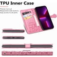 thumbnail image 4 of for Apple iPhone 13 (6.1 Inch) Cartoon Cute Wallet Case,Cat Dog Style Flip Phone Cover with ID Card Holder PU Leather Cases for Apple iPhone 13 MG Pink, 4 of 7