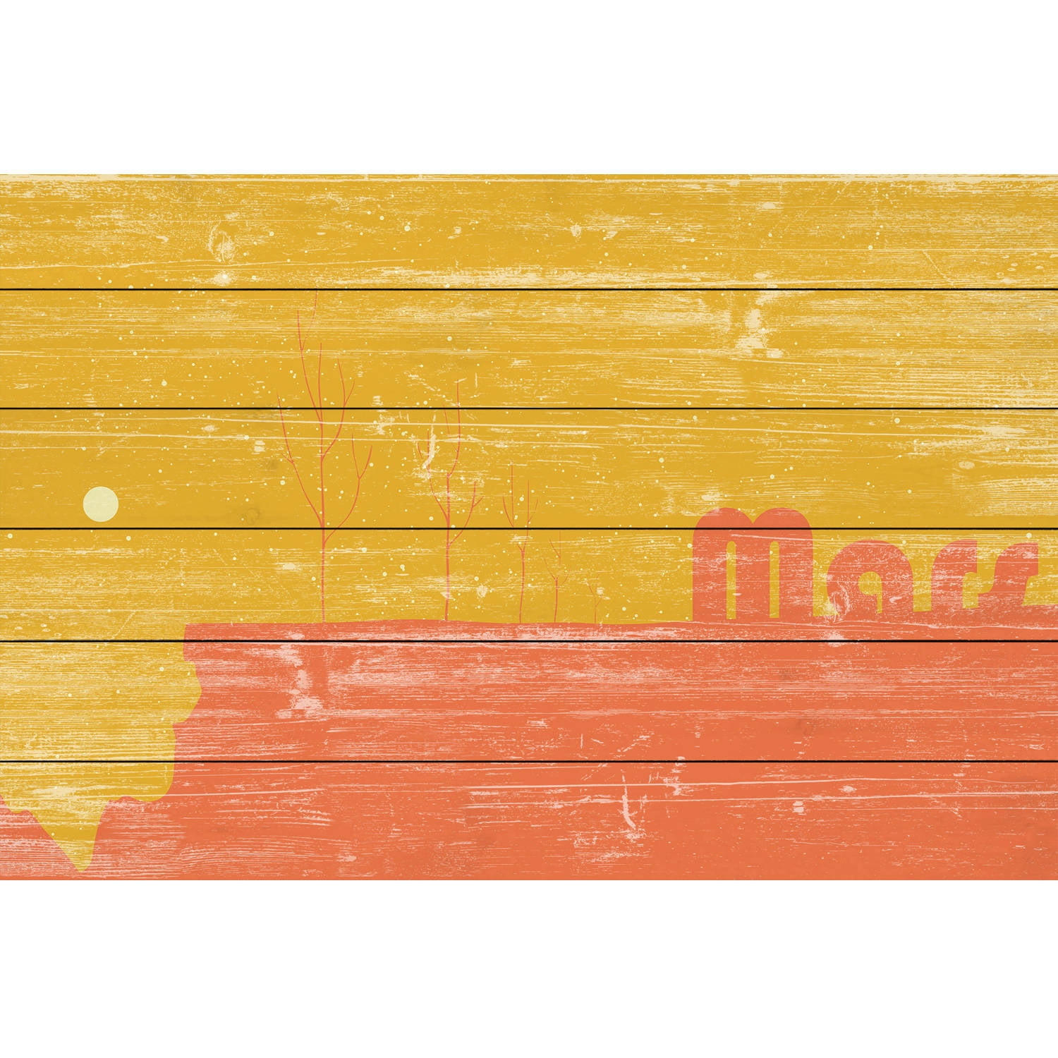 Marmont Hill - "Mars" Painting Print on White Wood