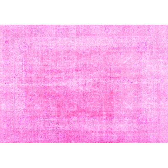 Ahgly Company Indoor Rectangle Abstract Pink Contemporary Area Rugs, 5' x 7'