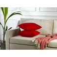 thumbnail image 6 of 3S Brother's Solid Color Cushion Cover Velvet Look Home Décor Throw Pillow Case with Invisible Zipper Set of 2 Pieces for Chair Couch Bedroom & Livingroom Décor Pillowcase - Red 18"x18" Each, 6 of 9