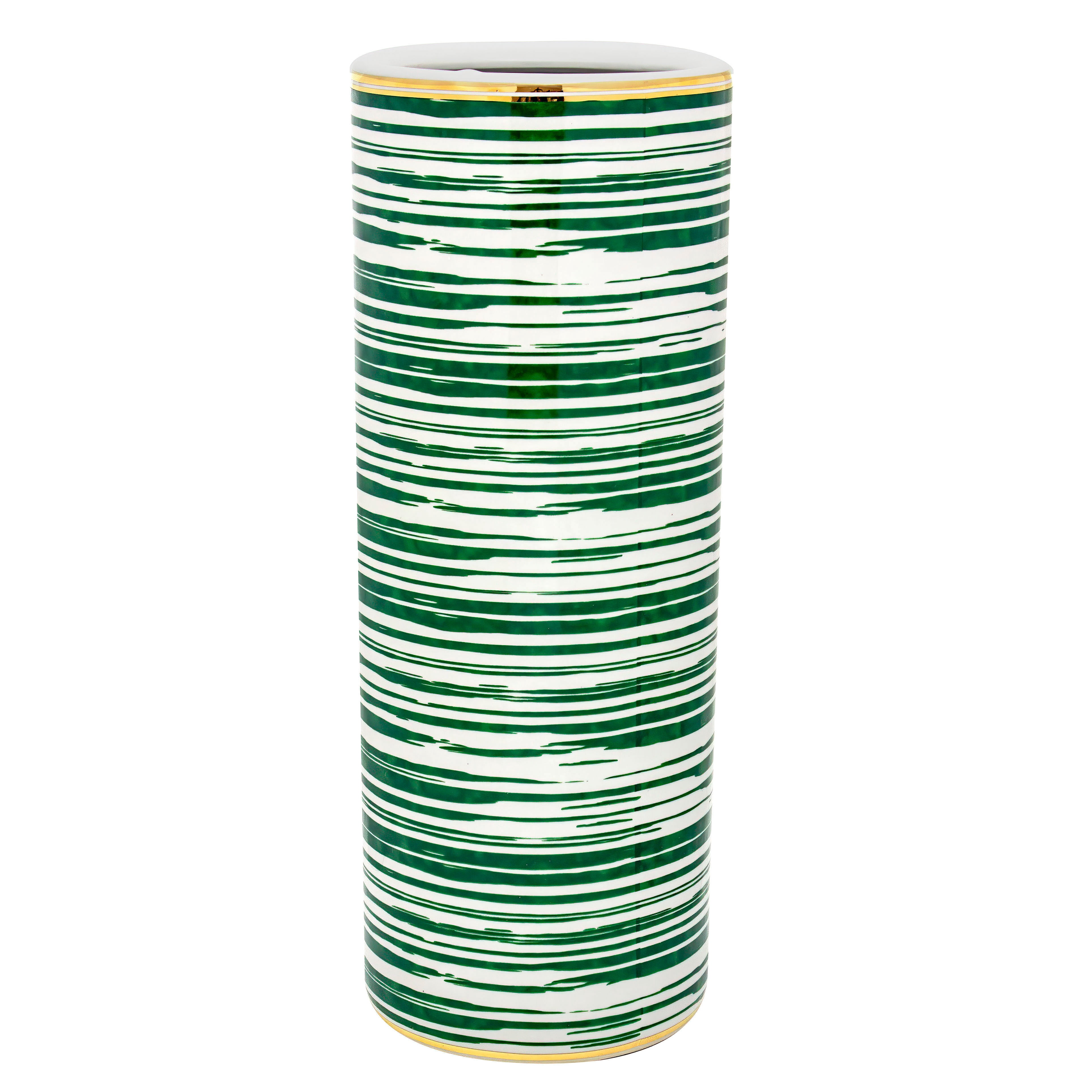 Red Lantern 24" Striped Green Umbrella Stand for Indoor Hallway