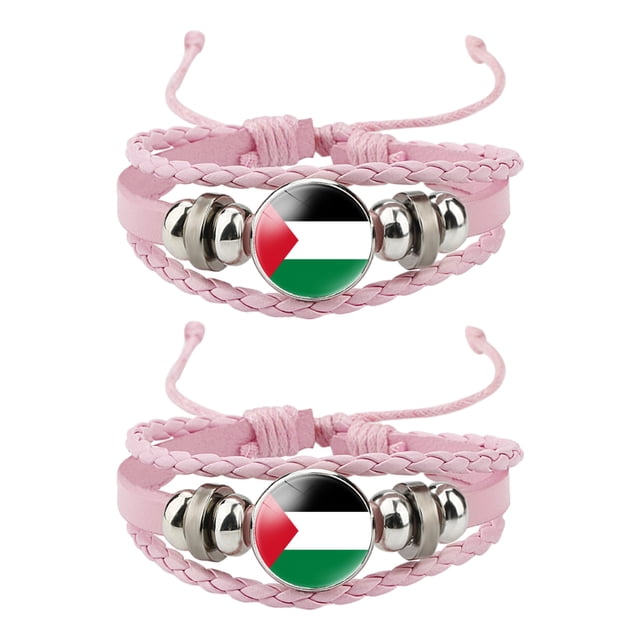 Guardurnaity 2x de dijes personalizados para la bandera palestina idea de regalo de apoyo de la bandera de Palestina Ropa, zapatos y accesorios Miscelánea Rosa