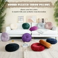 thumbnail image 3 of Round Throw Pillow 14.9inch Soft Round Floor Pillow Handmade Pleats Round Pillow Cushion for Couch Velvet Decorative Throw Pillow for Sofa Bed Living Room, 3 of 8