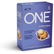 ONE Protein Bars, Blueberry Cobbler, Gluten-Free Protein Bar with 20g Protein and only 1g Sugar, Snacking for High Protein Diets, 2.12 Ounce (4 Pack)