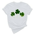 thumbnail image 2 of LSLJS T-Shirt à Col Rond de la Saint-Patrick à Imprimé Quatre Feuilles à Manches Courtes Décontracté Ample Haut à Manches Courtes Haut/chemise à Manches Courtes à Col Rond, Cadeaux pour Femmes, 2 of 4