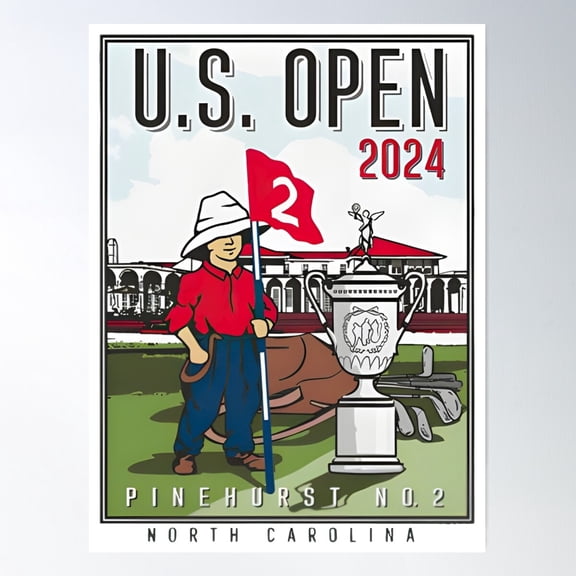 Us Open Pinehurst Carolina Poster Wall Art, Modern Wall Decor, 8x12 UNFRAMED