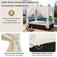 thumbnail image 4 of YIORTWO Outdoor Double Chaise Lounge Daybed with Curtains, Adjustable Backrest & Footrest, Steel Frame Loveseat Sofa for Backyard Poolside, Beige, 4 of 8