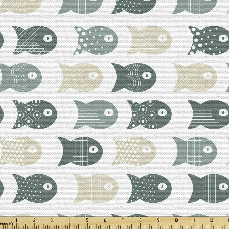Fish Sofa Upholstery Fabric by the Yard, School of Fish Pattern with Dost  and Stripes Illustration with Nautical Ocean Fauna, Decorative Fabric for  DIY & Home Accents, 1 Yard, Multicolor by Ambesonne 