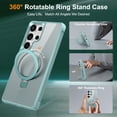 thumbnail image 2 of Allytechgroup Samsung Galaxy S25 Ultra Case Magnetic, Compatible with Magsafe & Car Mount Adjustable Stand Ring Holder Heavy Duty Shockproof Matte Phone Case for Samsung Galaxy S25 Ultra, Blue, 2 of 7