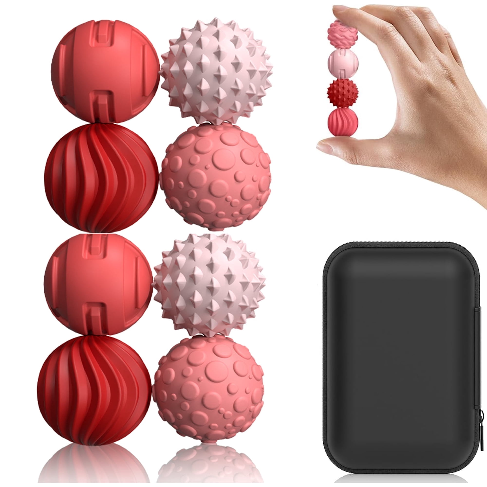 Silicone Magnetic Balls, Fidget Toys for Adults & Teens, 8PCS Stress Balls Sensory Toy, Quiet Magnet Desk Fidgets with Textured, ADHD Anxiety Relief Items, Fun Stocking Suffers Gifts