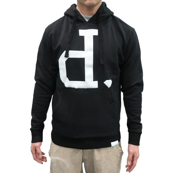 Diamond Supply Co. Men's Unpolo Pullover Fleece Hoodie Sweatshirt (Medium, Black/White)
