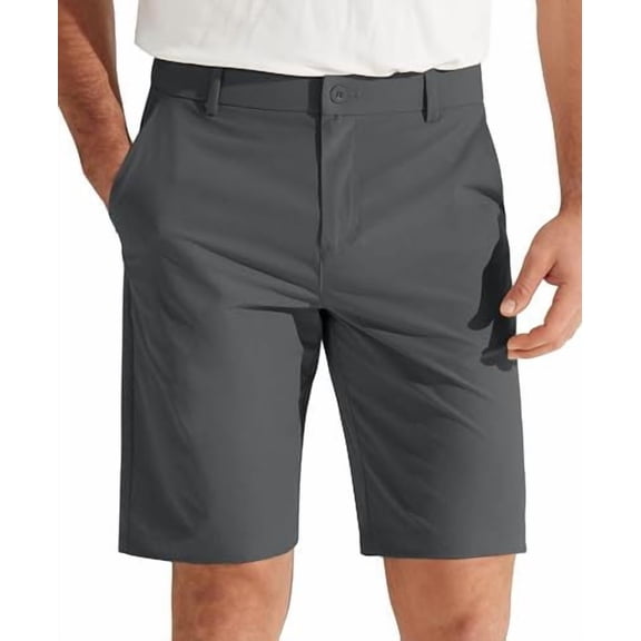 Men's Golf Shorts Straight Leg with Pockets Quick Dry Lightweight Breathable Outdoor Casual Work Shorts for Daily Wear Gray 2XL