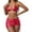 Red, variant on Zuesphe Swimsuit for Women 2025 Tummy Control Womens Bikini Sets High Waisted Swimwear for Women Tummy Control 2 Piece Beachwear Women over 60 Color Block Two Piece Drawstring