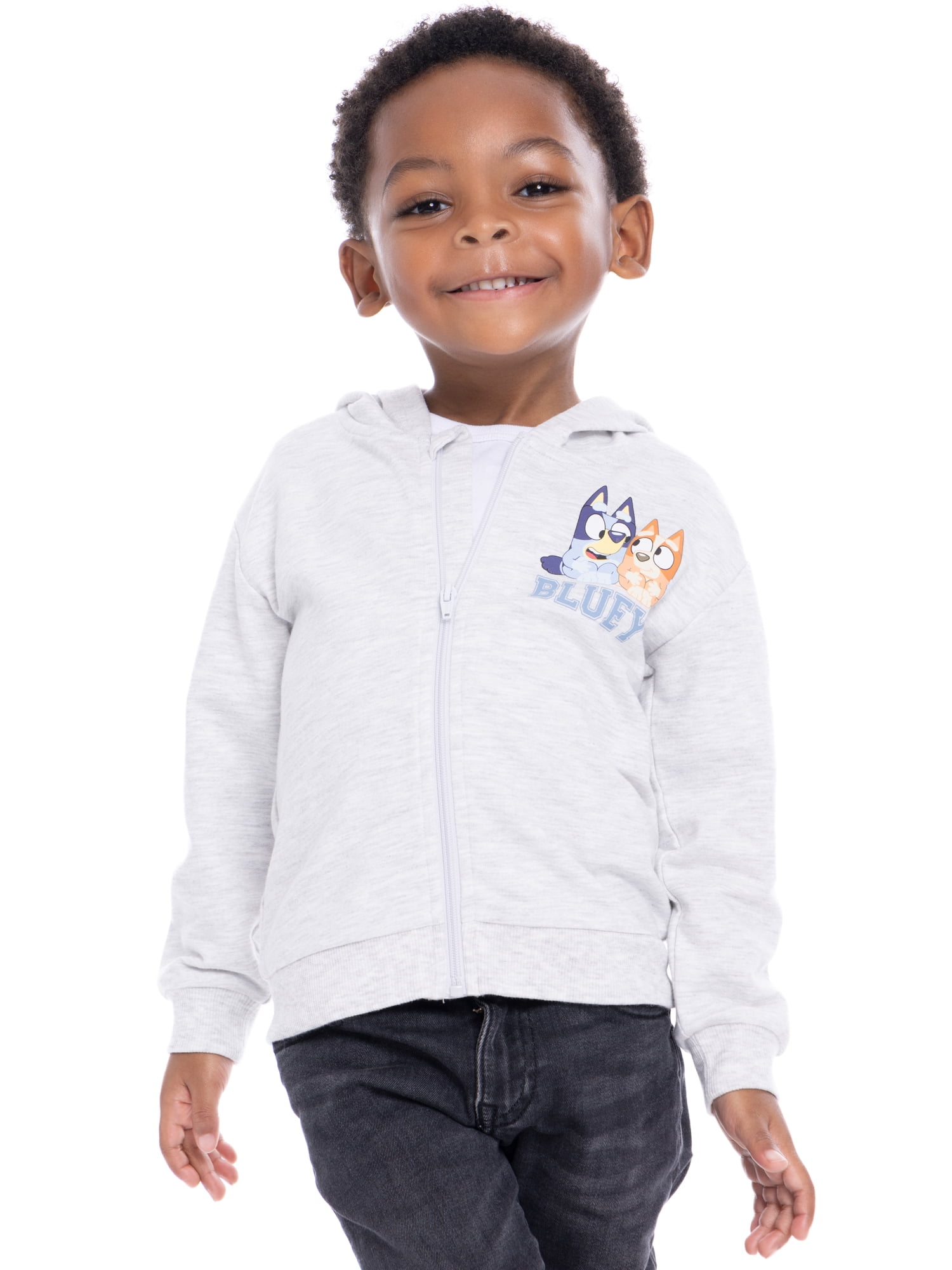 Bluey Toddler Girls' Full-Zip Hoodie with Front & Back Graphics, Sizes 12M-5T