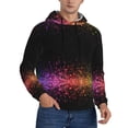thumbnail image 2 of Uemuo Colorful Sparkling Pattern Men's Hoodie - Casual Pullover Hoodie with Kangaroo Pocket, Stylish Hooded Sweatshirt for Everyday Wear-Medium, 2 of 7