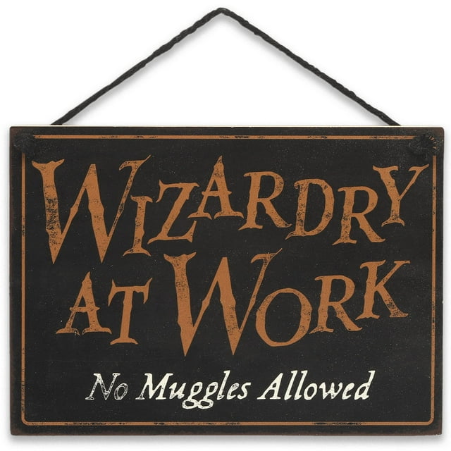 Decoración de pared de madera, los magos de Harry Potter dan la bienvenida a los muggles, tolerados