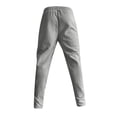 thumbnail image 3 of LWavelet Mens Houndstooth Pattern Pants Elastic Waist Slim Fit Casual Pants Light Gray XL, 3 of 4
