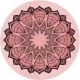 thumbnail image 1 of Ahgly Company Machine Washable Indoor Round Transitional Pink Area Rugs, 4' Round, 1 of 7