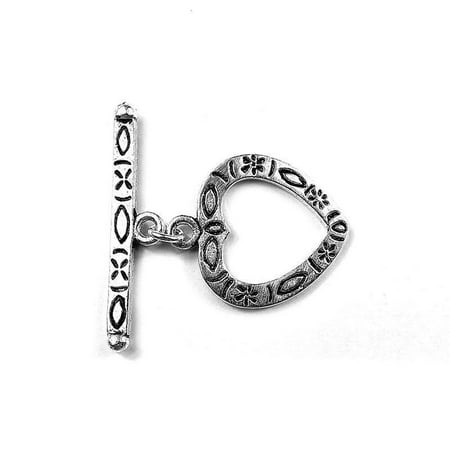 Pear Scroll - TSF-180 Silver Overlay Fancy Scroll Pattern Pears Shape Toggle 32X33MM