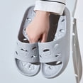 thumbnail image 2 of IEMIEMIEM Mens Shower Shoes Quick-Dry Bathroom Slippers with Drainage Hole Non-Slip Gym Slides Arch Support Pool Shower Sandals for Dorms 7-7.5 wide, 2 of 5
