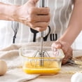 thumbnail image 3 of YOPTOP Stainless Steel Semi-Automatic Egg Whisk 12”, Hand Push Egg Beater Mixer Blender for Kitchen, 3 of 6