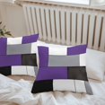 thumbnail image 6 of Purple Grey Geometric Throw Pillow Covers 16x16 Inch Set of 2, Modern Black White Abstract Art Waterproof Outdoor Pillow Covers, Decorative Cushion Pillowcases for Couch, Sofa, Bed, Garden, Patio, 6 of 9