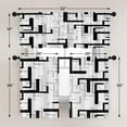thumbnail image 5 of 36 Inch Kitchen Curtains Black and Grey Geometric Abstract Art Window Curtains and Valances Set of 3,White Modern Art Background Short Tier Curtain for Kitchen,Vintage Small Kitchen Decor, 5 of 6