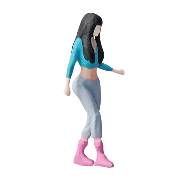 Conjunto de Figuras de Niñas en Miniatura 1/64 con Personajes de Pelo Largo para Decoración del Hogar