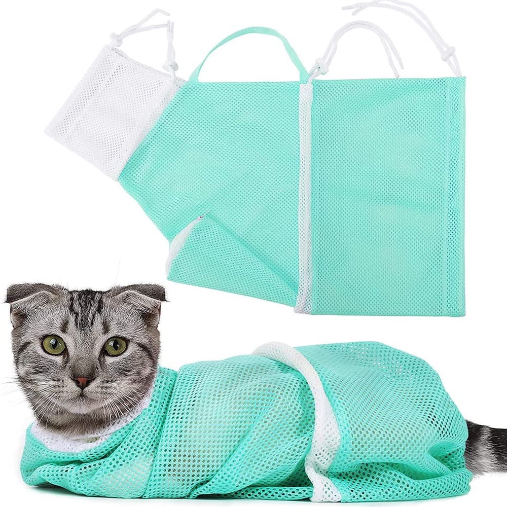 Sl Cat Bath Bag Shower Net Adjustable Multifunctional Antibite Anti
