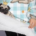 thumbnail image 3 of Oversized Wearable Blanket Hoodie,Pug with Crown Sherpa Blanket Hoodie with Super Pockets,Super Warm Fuzzy Pullover for Women & Men, 3 of 6