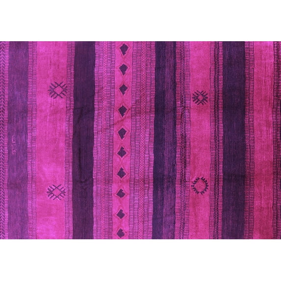 Ahgly Company Indoor Rectangle Solid Purple Modern Area Rugs, 6' x 9'