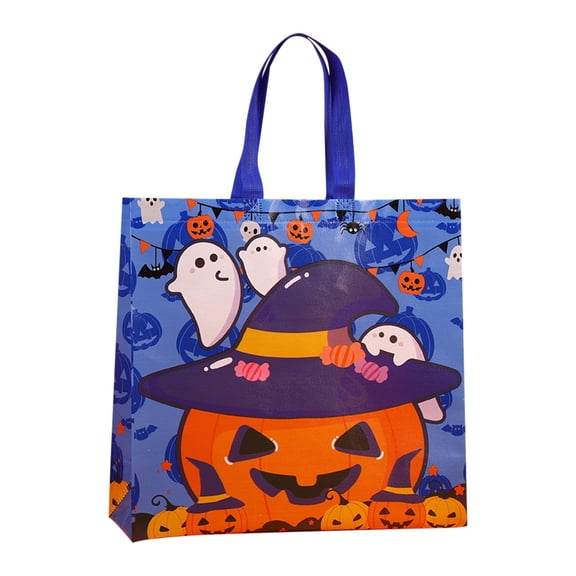 Halloween Non-Woven Treat Bags with Handles,Reusable Goodie Tote for Kids Trick-or-Treat,Festive Party Favor Gift Wrapping Supplies