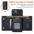 thumbnail image 2 of Allytech 2 in 1 Detachable Wallet Case for iPhone 15 Plus with Cash Pocket & Cash Slots, [Magnetic Clasp] [Kickstand] Retro PU Leather Soft TPU Shockproof Anti-Scratch Slim Case - Black, 2 of 9