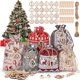 thumbnail image 2 of Calendario de Adviento de Navidad Bolsas de dulces Cuenta regresiva de 24 días para Navidad Bolsas de arpillera reutilizables Bolsas de regalo con cordón para niños, 2 of 4