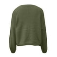 thumbnail image 6 of TrdSipl Tie Front Cardigan Sweaters for Women Cute Bow Long Puff Sleeve Sweater Fall Loose Fit Ribbed Knit Trendy Knitwears Army Green XL, 6 of 7