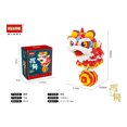 thumbnail image 1 of Lion Dance Lucky Cat Micro Building Blocks Maneki Neko Fortune 3D Model Mini Brick Figure Toys For Kids Gift, 1 of 7